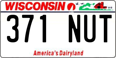 WI license plate 371NUT