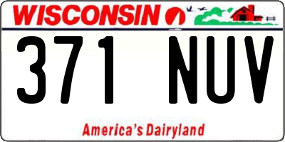WI license plate 371NUV