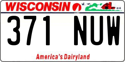 WI license plate 371NUW