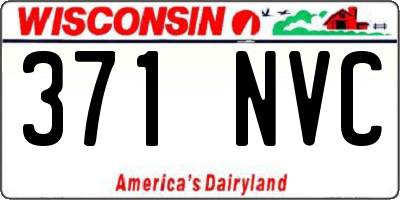 WI license plate 371NVC