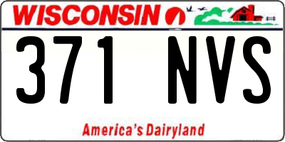 WI license plate 371NVS