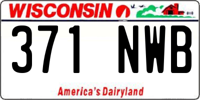 WI license plate 371NWB