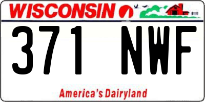WI license plate 371NWF
