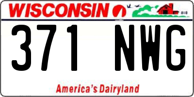 WI license plate 371NWG