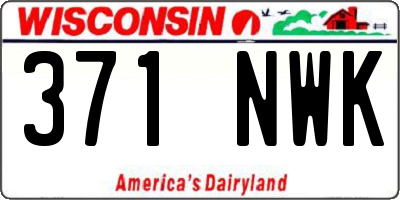 WI license plate 371NWK