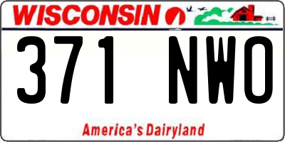 WI license plate 371NWO