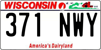 WI license plate 371NWY