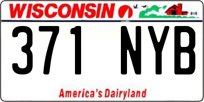 WI license plate 371NYB