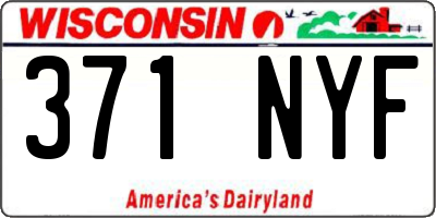 WI license plate 371NYF