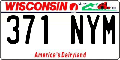 WI license plate 371NYM
