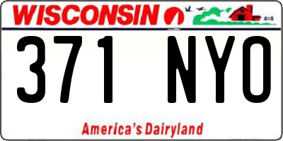 WI license plate 371NYO