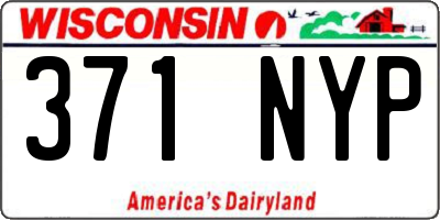 WI license plate 371NYP