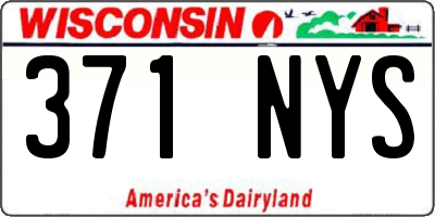 WI license plate 371NYS