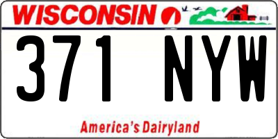 WI license plate 371NYW