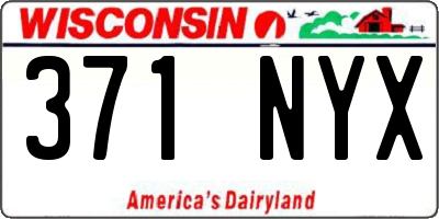 WI license plate 371NYX