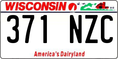 WI license plate 371NZC