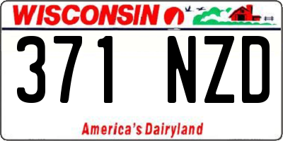 WI license plate 371NZD