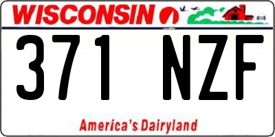 WI license plate 371NZF