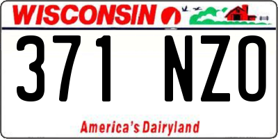 WI license plate 371NZO