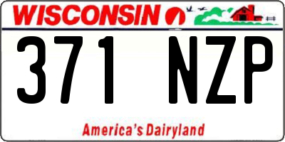 WI license plate 371NZP