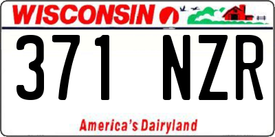 WI license plate 371NZR