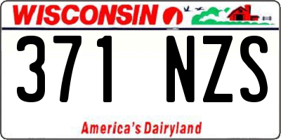 WI license plate 371NZS