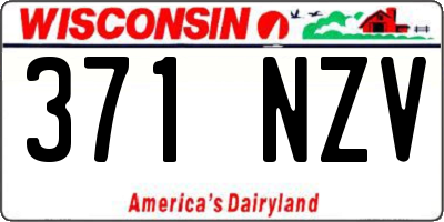 WI license plate 371NZV