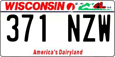 WI license plate 371NZW