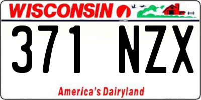 WI license plate 371NZX
