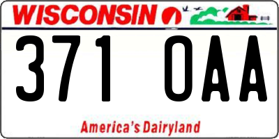 WI license plate 371OAA