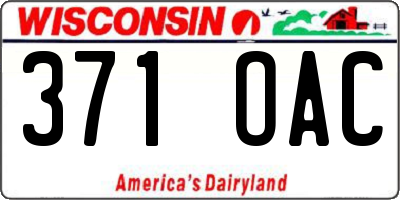 WI license plate 371OAC