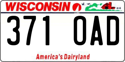 WI license plate 371OAD