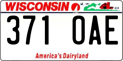 WI license plate 371OAE
