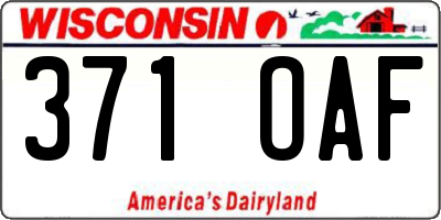 WI license plate 371OAF