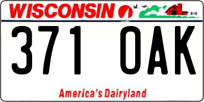 WI license plate 371OAK