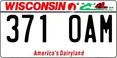 WI license plate 371OAM