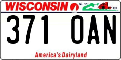WI license plate 371OAN