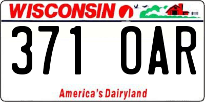 WI license plate 371OAR