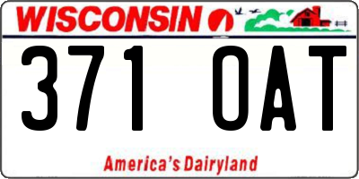 WI license plate 371OAT