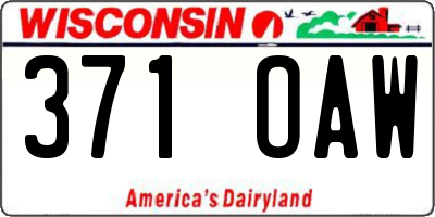 WI license plate 371OAW