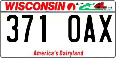 WI license plate 371OAX