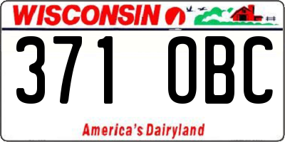 WI license plate 371OBC