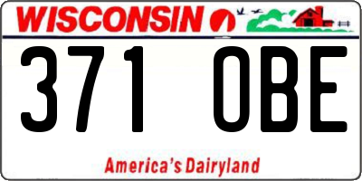 WI license plate 371OBE