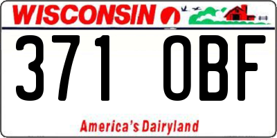 WI license plate 371OBF