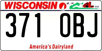 WI license plate 371OBJ