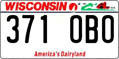 WI license plate 371OBO