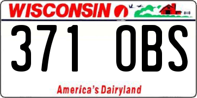 WI license plate 371OBS