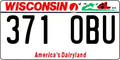 WI license plate 371OBU