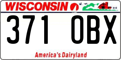 WI license plate 371OBX