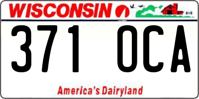WI license plate 371OCA